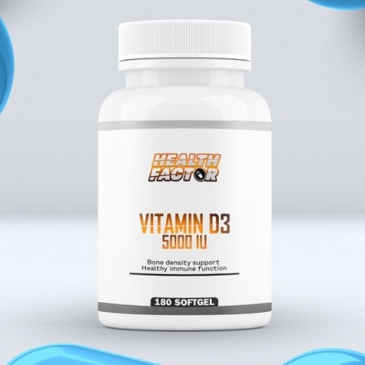  Health Factor Vitamin D3 5000 IU 180 