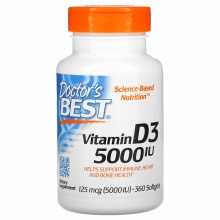 Витамины Doctor’s Best Vit D3 5000 IU 360 капсул